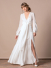 Einfaches zweiteiliges Brautkleid mit langen Ärmeln
