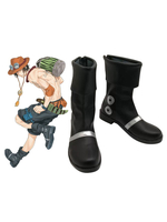 Einteilige Feuer Faust ACE Portgas D Ace Cosplay Boot Black PU Leder Cosplay Schuhe
