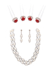 Einzigartiges Strass Brautschmuck Set in Silbern mit Ohrringen und Haarklammer und Halskette