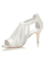 Elegante Hochzeitsschuhe Satin Peep Toe Pfennigabsatz 3;1 "Brautschuhe
