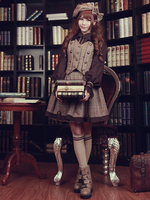 Elegante Lolita Jacke Wollmischung in Braun
