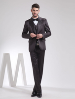 Eleganter Bräutigam Anzug aus Satin in Schwarz