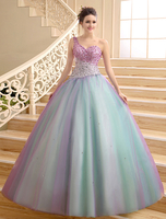 Elegantes süßes Einschulter Ballkleid mit luxuriöser Perlen Milanoo