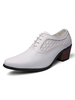 Elevator Schuhe für Herren Große spitze PU-Leder Low Tops Slip On Weiße Schuhe