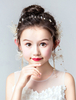 Elfenbein Blumenmädchen Headpieces Ohrringe Stirnband Kinder Haarschmuck