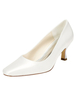 Elfenbein Braut Schuhe Kitten Heel Pumps Square Toe Slip-on Hochzeitsschuhe