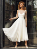 Elfenbein Brautkleid Jewel Neck Long Sleeves Backless Lace Brautkleider