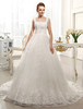 Elfenbein Brautkleid Straps Backless Brautkleid Spitze Pailletten Kapelle Zug Brautkleid