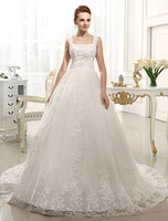 Elfenbein Brautkleid Straps Backless Brautkleid Spitze Pailletten Kapelle Zug Brautkleid