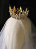 Elfenbein Hochzeit Kopfbedeckung Kopfbedeckung Tiara Metall Brauthaar Zubehör