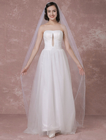Elfenbein Hochzeit Schleier Tüll wulstige Rand der monistischen Brautschleier
