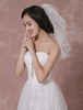 Elfenbein Hochzeit Schleier Tüll Zweiklassen Ribbon Edge Brautschleier