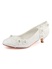 Elfenbein Hochzeit Schuhe Spitze Round Toe Strass Slip On Hochzeit Gast Schuhe Kitten Heel Mutter Schuhe