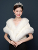 Elfenbein Hochzeit Wrap Faux Pelz Jacke Winter Braut Schal