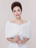 Elfenbein Hochzeit Wrap Kunstfell ärmellose Braut Schal für Frauen