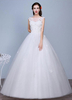 Elfenbein Hochzeitskleid ärmellos semitransparente Jewel Ausschnitt Spitze a-line Stock Länge Günstiges Brautkleid