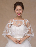 Elfenbein schiere Lace Hochzeit Braut Schal für Frauen