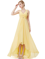 Erröten Brautjungferkleid mit unsymmetrischem Design und Falten und V-Ausschnitt A-Linie-