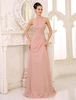 Erröten rosa Brautjungfernkleider lange Halfter Chiffon Plissee drapiert bodenlangen Hochzeit Party Kleider