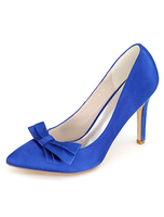 Erstaunliche Bögen wies Toe Satin Braut-Pumps