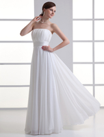 Etui-Brautkleid aus Chiffon in Elfenbeinfarbe