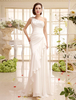 Etui-Brautkleid aus Chiffon in Elfenbeinfarbe Milanoo
