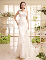 Etui-Brautkleid aus Chiffon in Elfenbeinfarbe Milanoo