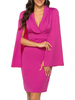 Etuikleid Rosarot Kleider Polyester mittellang im klassischen & traditionellen Style Langarm mit Umlegekragen
