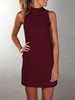 Etuikleider Burgunder High Collar Polyester Fabulous Womans Tube Dress