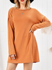 Etuikleider Charming Orange Jewel Neck Nylon Frau Schlauchkleid