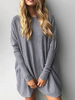 Etuikleider Grey Jewel Neck Polyester Damen Fantastisches Tunika-Kleid