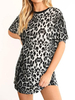 Etuikleider Leopardenmuster Muster Jewel Neck Polyester Fabelhaftes Midi Tunikakleid