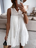 Etuikleider Ärmellos Casual Cut Out Kerben Ausschnitt Oversized Weißes Schlauchkleid