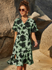 Etuikleider Sage V-Neck Split Front Polyester Modern Layered Tube Kleid