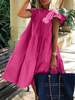 Etuikleider Schwarzes Polyester Modernes Damen-Tunika-Kleid