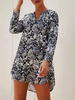 Etuikleider Weiß mit V-Ausschnitt Polyester Printed Frau Fantastischen Schlauchkleid