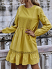 Etuikleider Yellow Jewel Neck Polyester Attraktives Röhrenkleid für Frauen