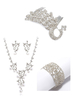Exquisites Strass Hochzeit Schmuck Set in Silbern mit Ohrringen und Armreif und Kamm und Halskette