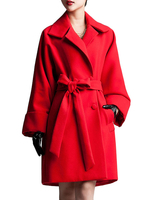 Fabelhafter Mantel mit Umlegekragen und figurbetonendem Design in Rot