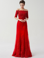Fabelhaftes A-Linie-Brautkleid aus mit trägerlosem Design und Deko-Applikation bodenlang in Rot