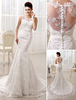 Fabelhaftes Mermaid-Brautkleid aus Spitze mit Hof-Schleppe in Elfenbeinfarbe