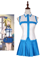 Fairy Tail Lucy Heartfilia Rock Top Sets Cosplay Kostüm Karneval Kostüm