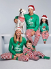 Familie Weihnachten Pyjamas Polyester Floral Print Pants Top Hose 2-teiliges Set