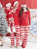 Familie Weihnachtspyjamas Schlafanzüge Rot Top mit Hosen Faschingskostüme Damen