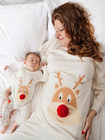 Familie Weihnachtspyjamas weiß Top mit Hosen Faschingskostüme