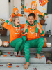 Familien passender Pyjama Kürbis-Druck Orange zweiteiliges Set Halloween-Cosplay-Kostüm