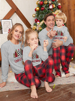 Familien-Weihnachtspyjama Kinder Erwachsene Polyester-Weihnachtsmuster-Top-Hose