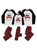 Familien-Weihnachtspyjama-Outfit Polyester-Strick-Weihnachtshosen-Oberteil 2-teiliges Set