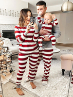 Familien-Weihnachtspyjamas Kinder-Erwachsene Polyester Weihnachtsmuster Hosen Top-Sets