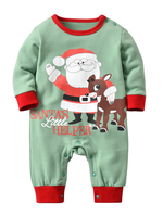 Familien Weihnachtspyjamas Baby Weihnachtsmann gedruckt Overall Faschingskostüme